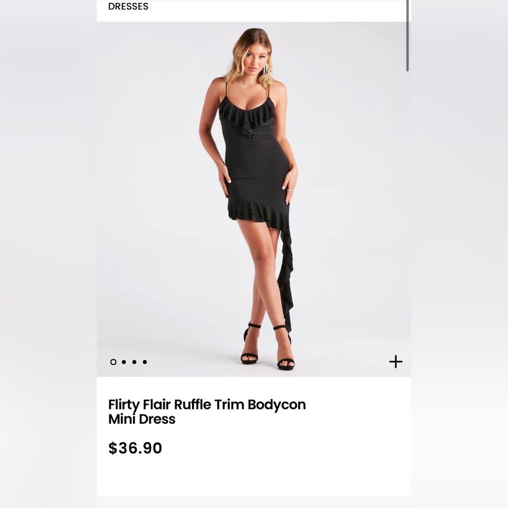 windsor black ruffle dress